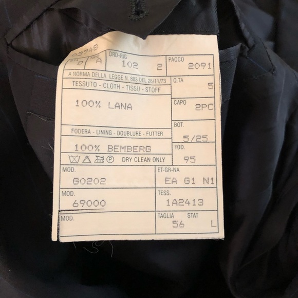 D'Avenza Roma Black with Blue Stripe Wool Blazer - Picture 7 of 11